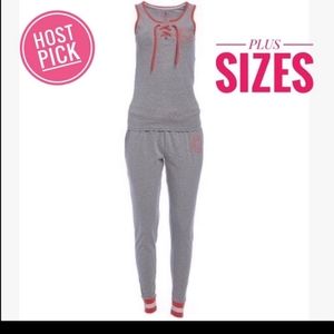 U.S Polo Assn Tie Accent Sleeveless Pajama Set